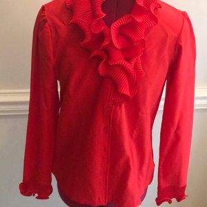 Vintage red button-down blouse